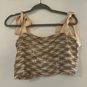 NBD sequin crop tank size xs